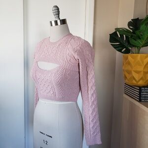 Contemporary Knit Crop Top Sweater Set Size Medium NEW!
